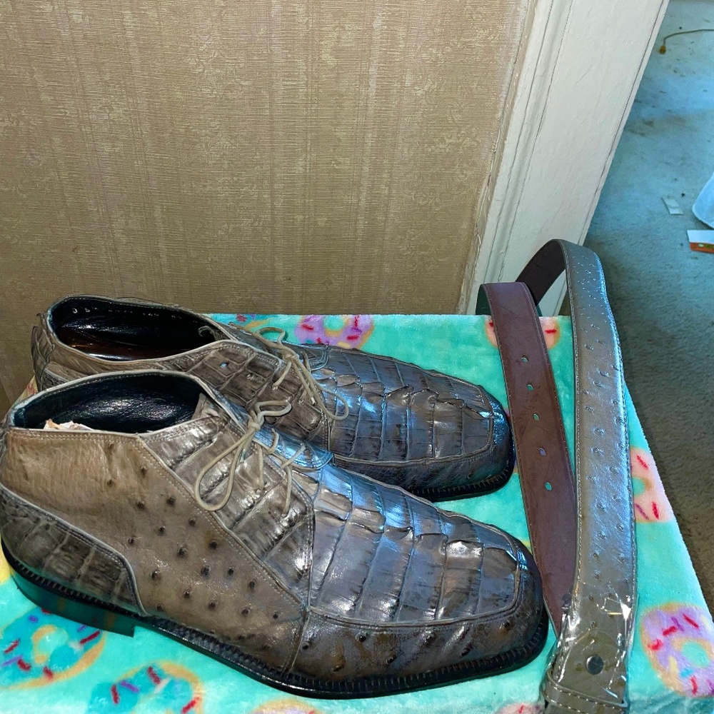 Mauri Hornback Ankle Boots with SZ 42 free belt - Picture 3 of 7